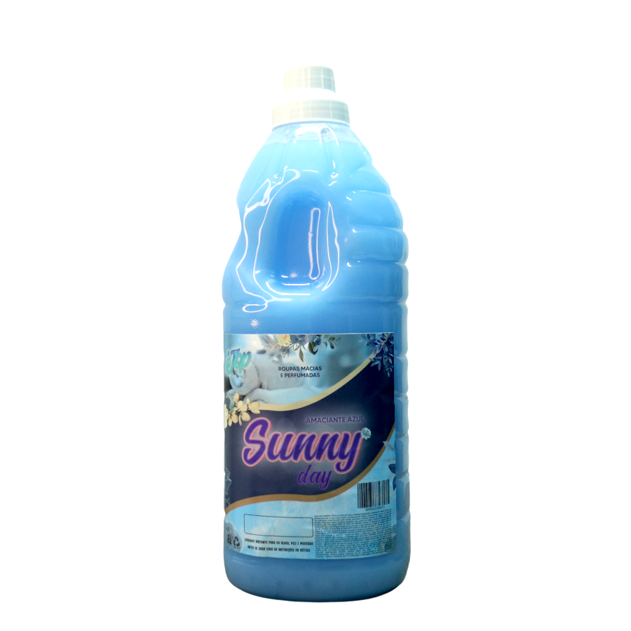 EMBALAGEM COM PRODUTO AMACIANTE AZUL É TOP 2 LITROS