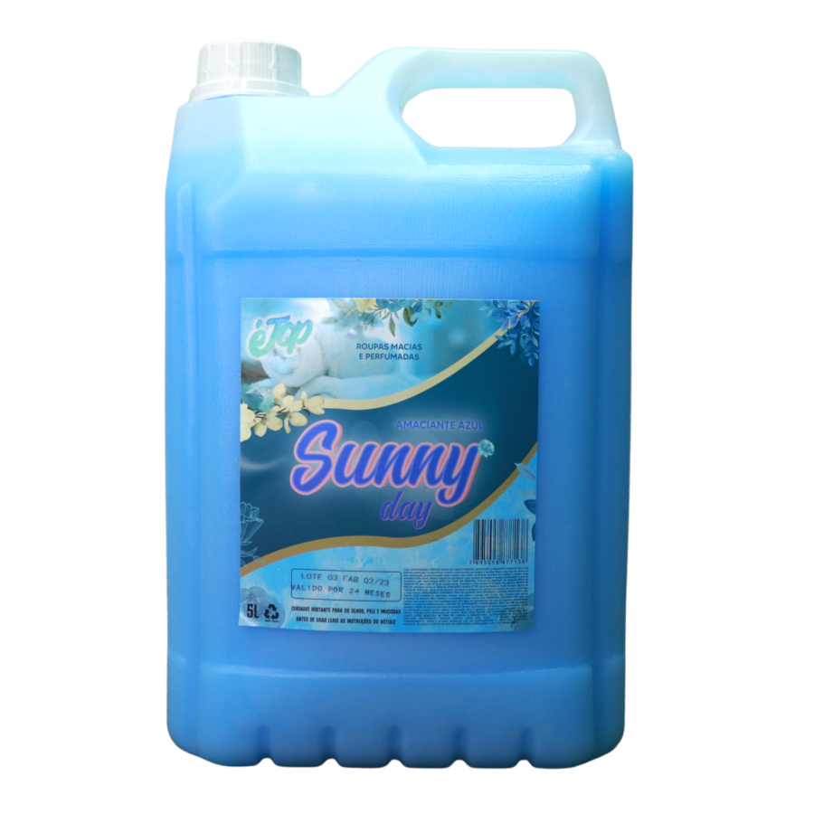 EMBALAGEM COM PRODUTO AMACIANTE AZUL É TOP 5 LITROS
