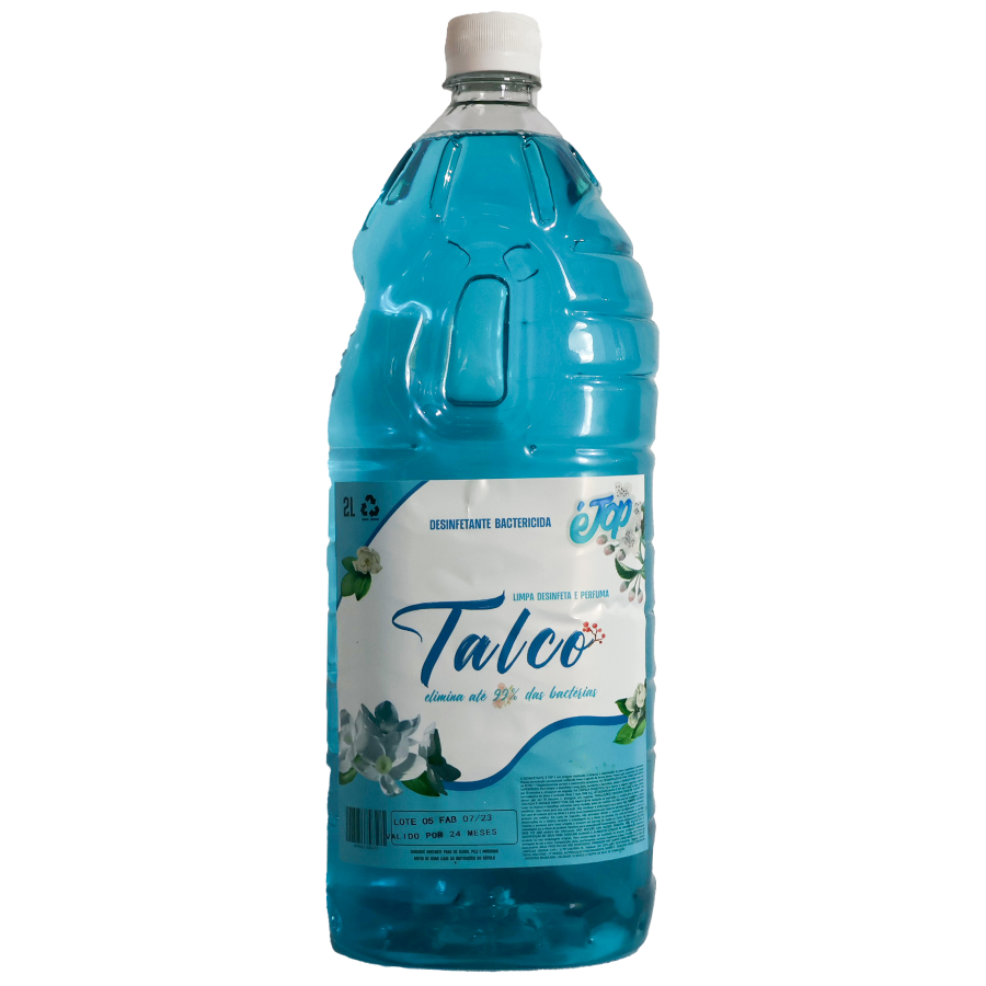 produto de limpeza desinfetante talco de dois litros da tróppel